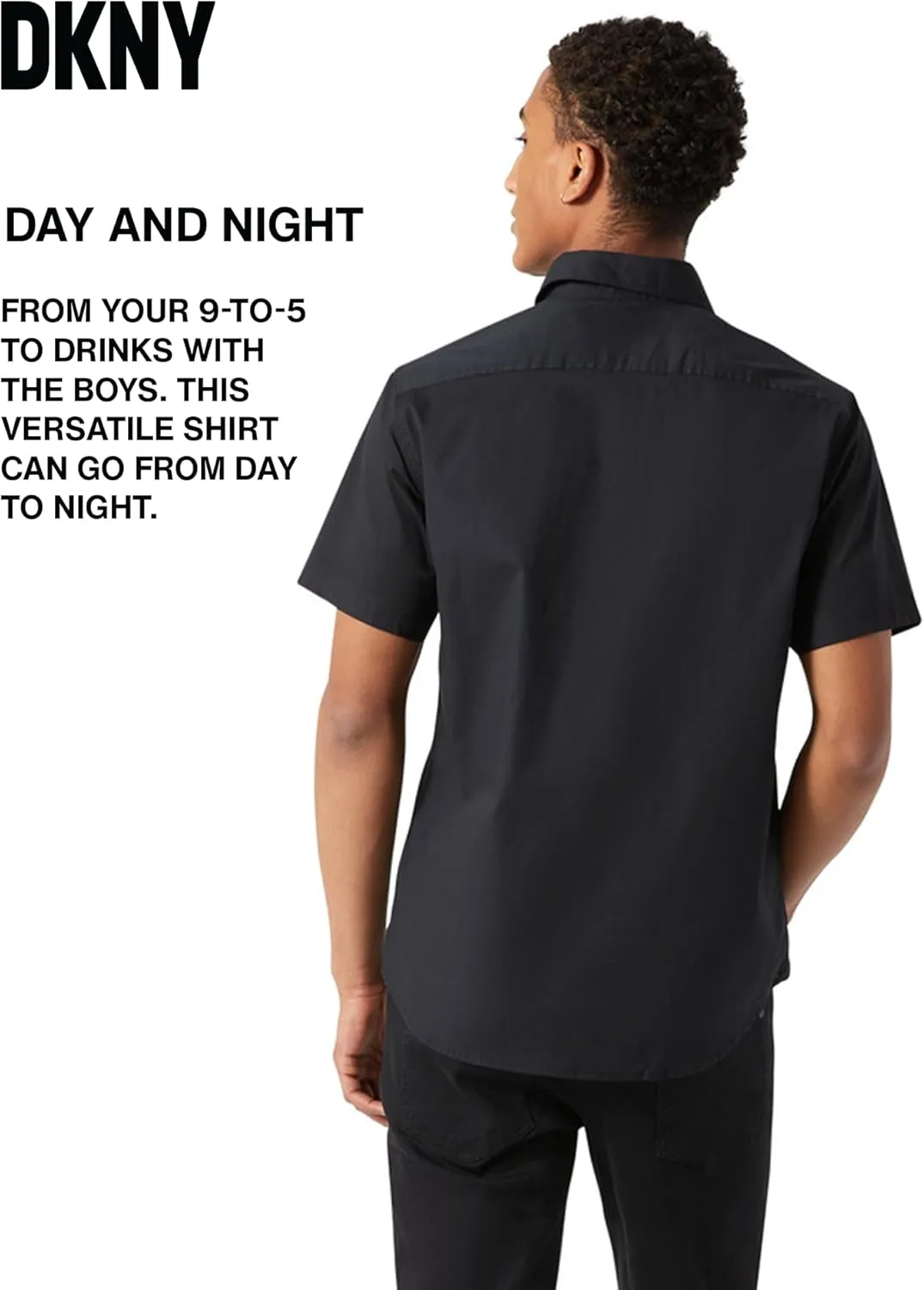 DKNY Mens Short Sleeve Button Down Shirts - Casual Dress Button Up Short Sleeve Shirts for Men | Stretch Cotton