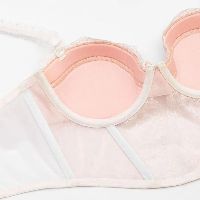 Embroidery Lace Shaper Bra  Elegant and Adjustable Lingerie