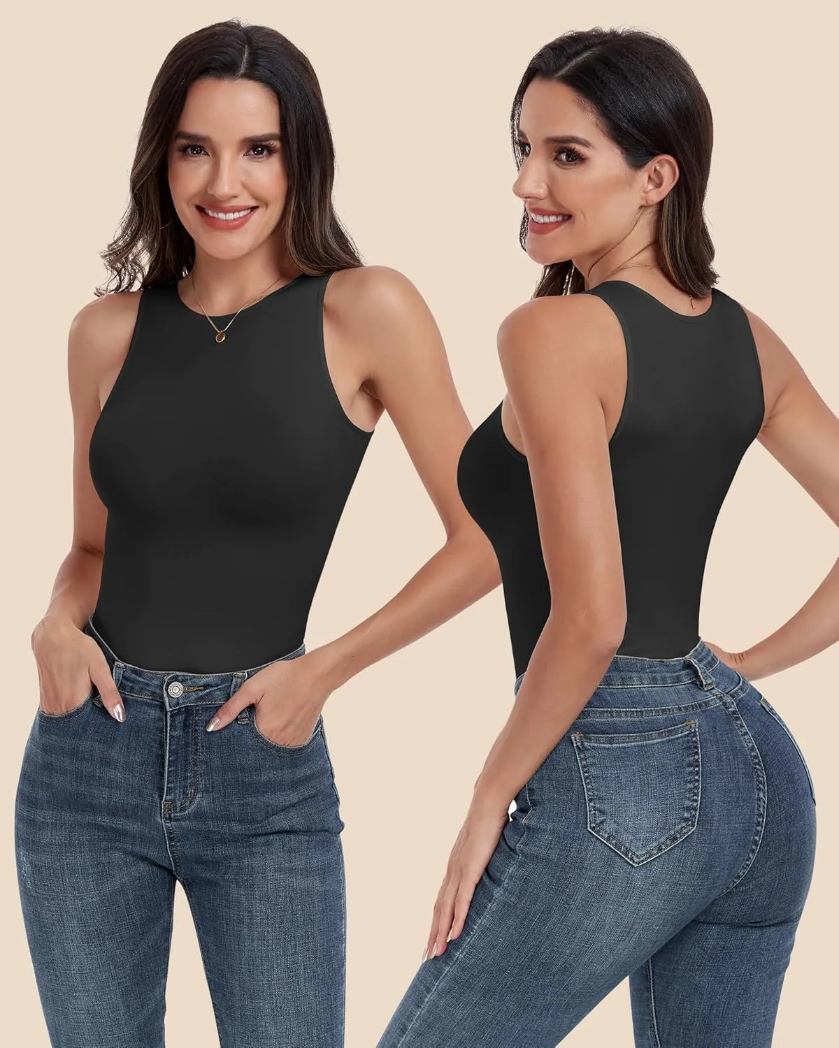 EUYZOU Women Shapewear Tummy Control Tank Tops Seamless Compression Tops Body Shaper Camisole