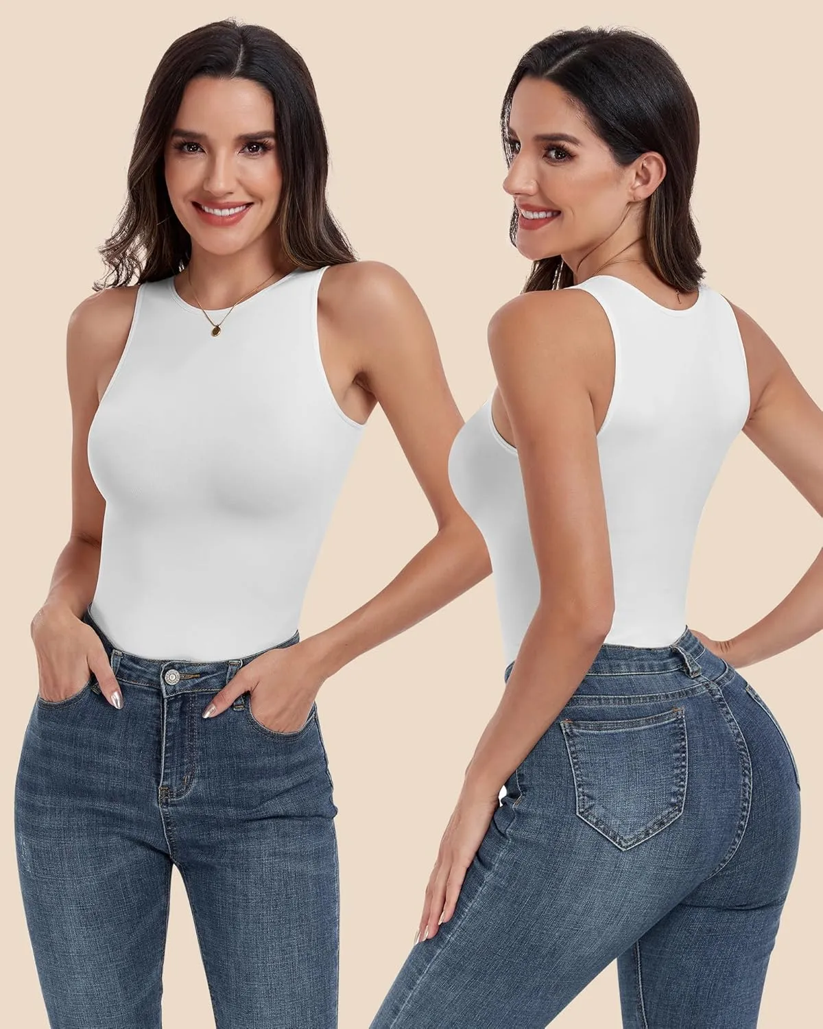 EUYZOU Women Shapewear Tummy Control Tank Tops Seamless Compression Tops Body Shaper Camisole