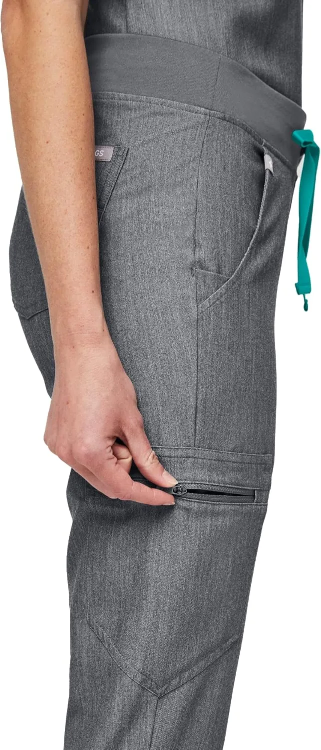 FIGS Zamora Jogger Style Scrub Pants for Women  Slim Fit, 6 Pockets, Yoga Waistband, Ribbed Ankle Cuffs, Anti-Wrinkle