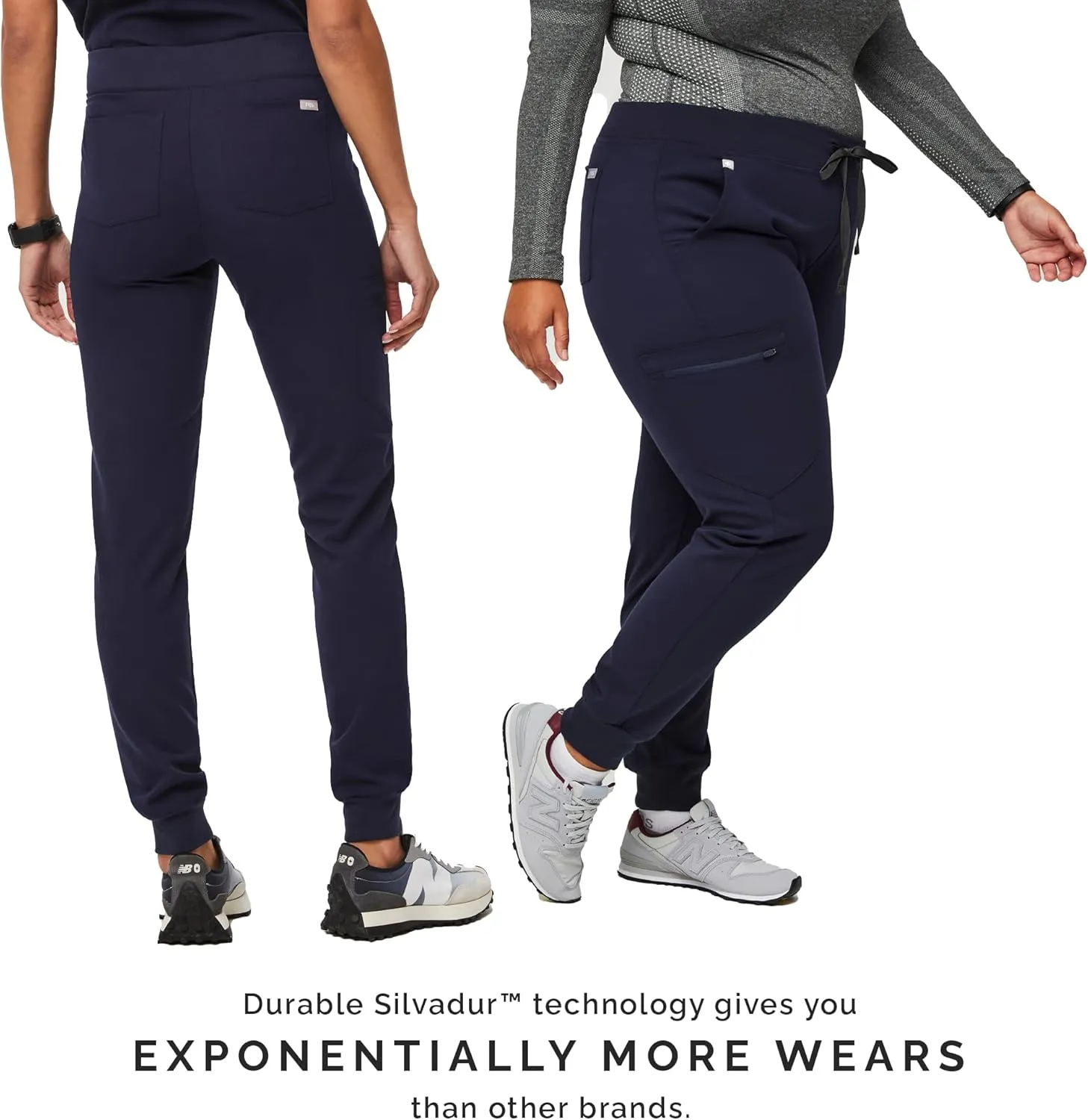 FIGS Zamora Jogger Style Scrub Pants for Women  Slim Fit, 6 Pockets, Yoga Waistband, Ribbed Ankle Cuffs, Anti-Wrinkle