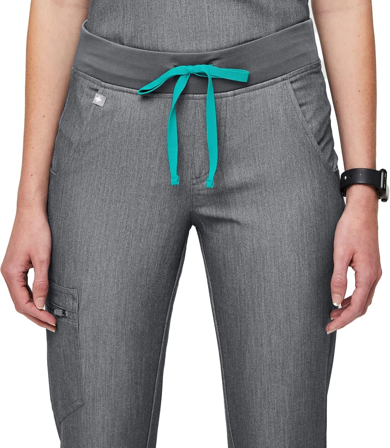 FIGS Zamora Jogger Style Scrub Pants for Women  Slim Fit, 6 Pockets, Yoga Waistband, Ribbed Ankle Cuffs, Anti-Wrinkle