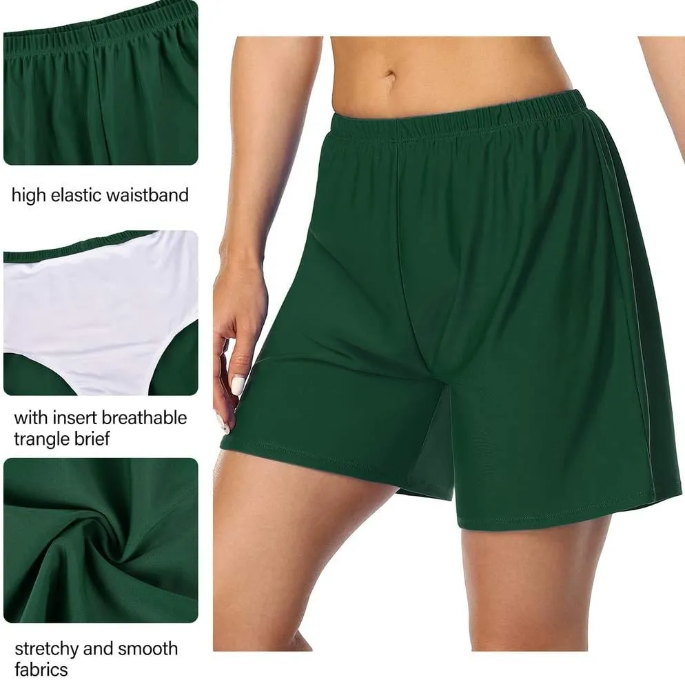 Firpearl Women's Swim Board Shorts UPF 50  Sport Boyleg Swim Trunk Swimsuit Bottoms