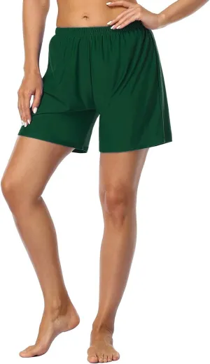 Firpearl Women's Swim Board Shorts UPF 50  Sport Boyleg Swim Trunk Swimsuit Bottoms