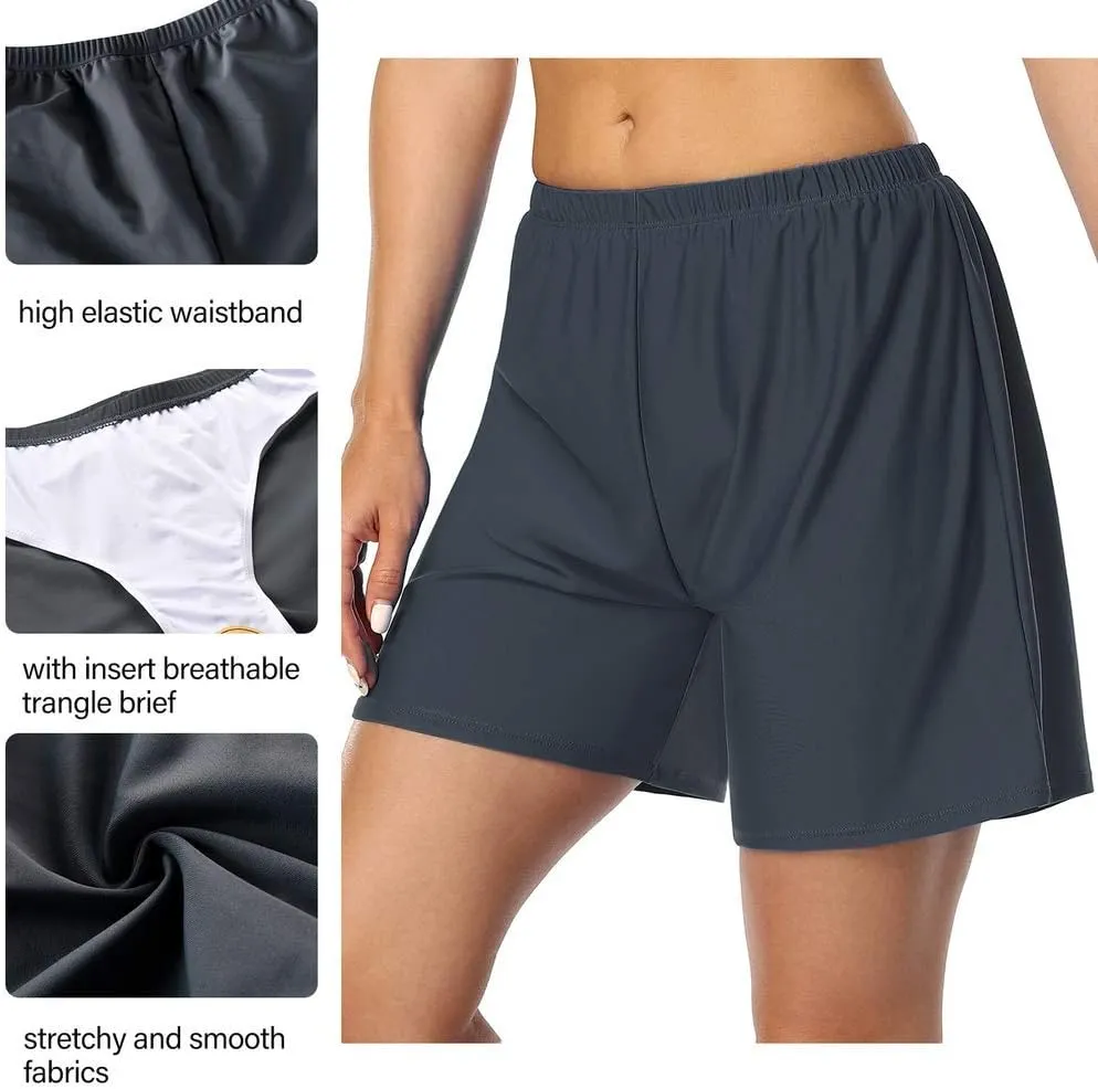 Firpearl Women's Swim Board Shorts UPF 50  Sport Boyleg Swim Trunk Swimsuit Bottoms