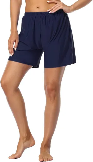 Firpearl Women's Swim Board Shorts UPF 50  Sport Boyleg Swim Trunk Swimsuit Bottoms