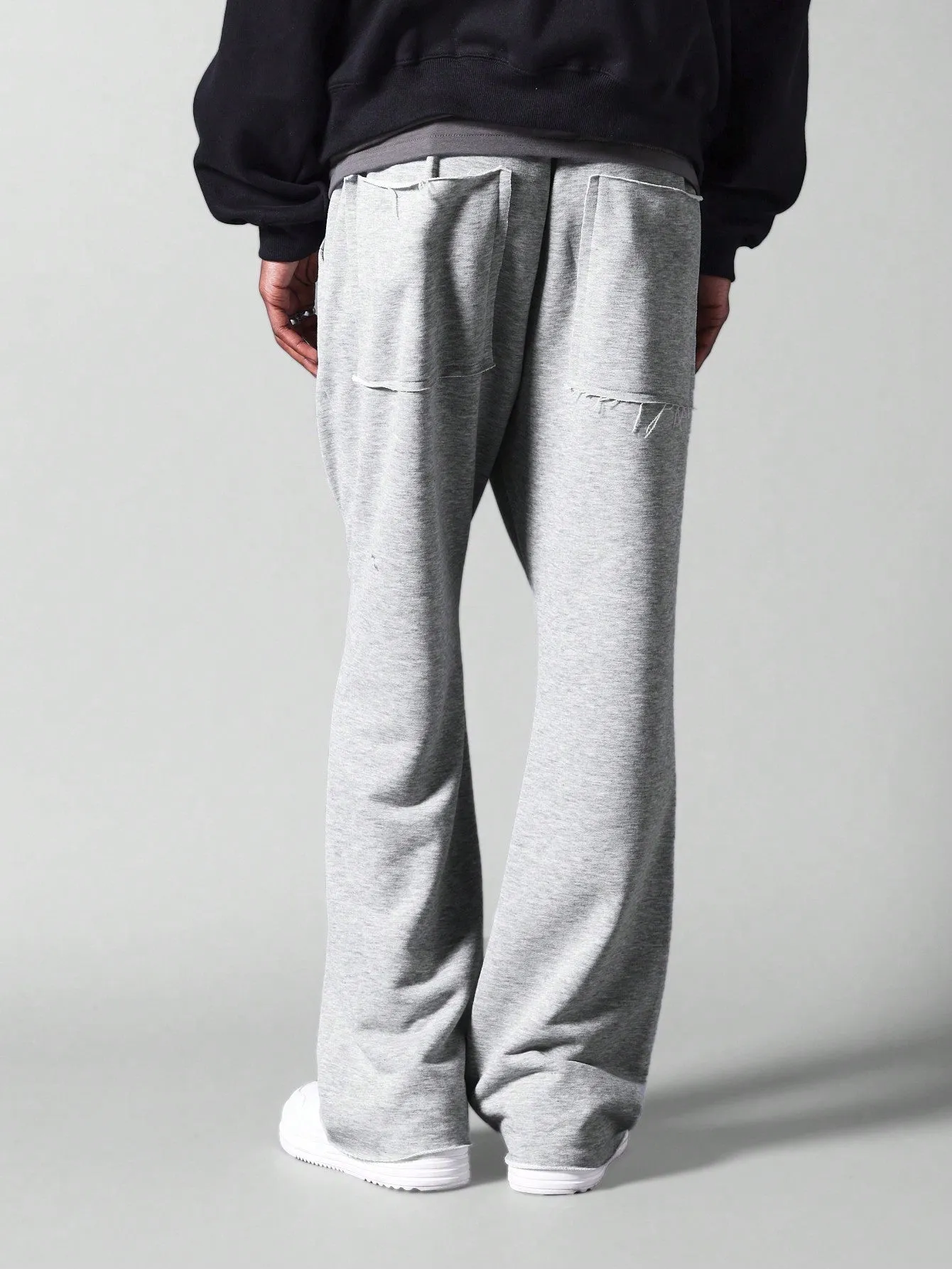 Flare Fit Jogger With Raw Hem
