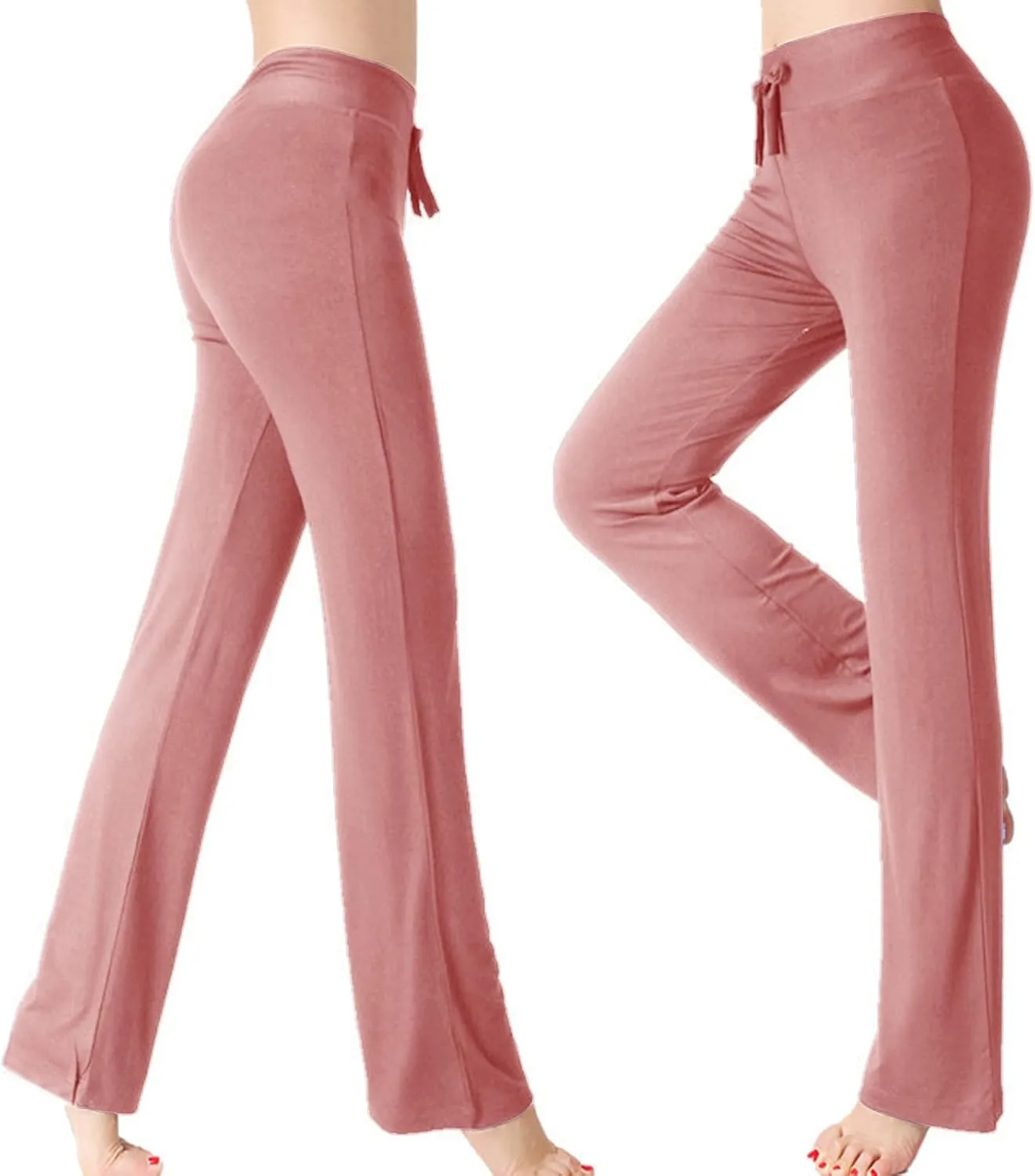 Flare Yoga Pants for Women Casual High Waist Drawstring Workout Bootcut Leggings Tummy Control Trousers for Running