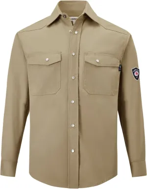 FR Shirts for Men 6.5OZ Welding Shirt Pearl Snap Light Weight Flame Resistant Shirts CAT2/NFPA2112
