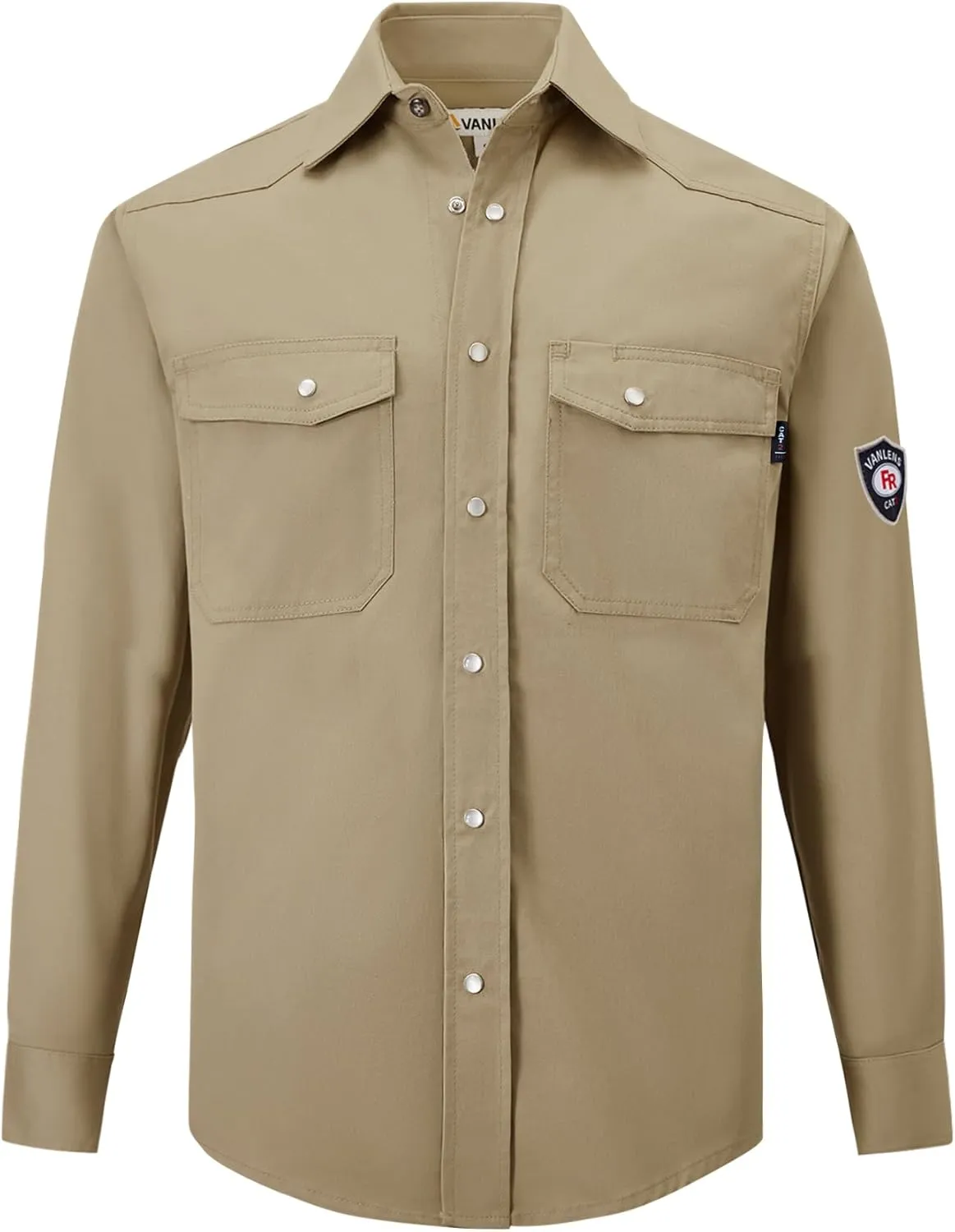FR Shirts for Men 6.5OZ Welding Shirt Pearl Snap Light Weight Flame Resistant Shirts CAT2/NFPA2112