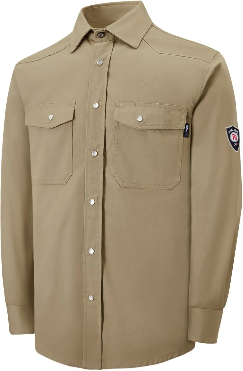 FR Shirts for Men 6.5OZ Welding Shirt Pearl Snap Light Weight Flame Resistant Shirts CAT2/NFPA2112