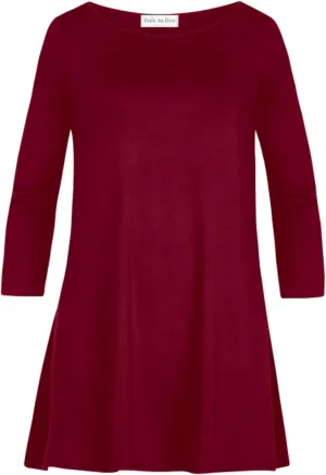 Free to Live 3 Pack 3/4 Sleeve Tunic Tops for Women Casual Long Shirts Loose Fit Dressy to Wear with Leggings Travel Clothes