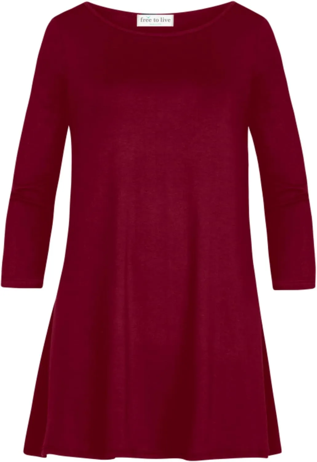 Free to Live 3 Pack 3/4 Sleeve Tunic Tops for Women Casual Long Shirts Loose Fit Dressy to Wear with Leggings Travel Clothes