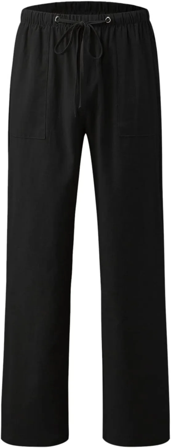 GOKKILRW Cotton Linen Pants Women Wide Leg Flowy Loose Palazzo Trousers Casual High Waist Slacks 2025 Beach Vacation Outfits