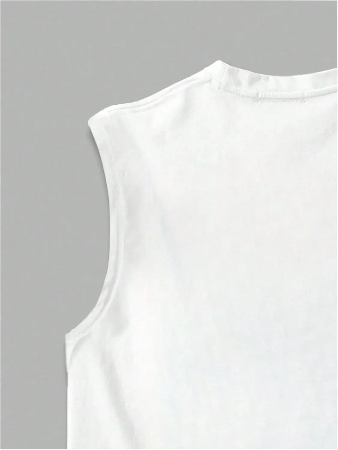 GORGLITTER Men's Star Letter Graphic Vest Top Crewneck Tank Tops Sleeveless Street Tops