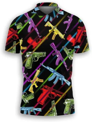 Gun Polo Shirts for Men - Short Sleeve Golf Shirts Dry Fit Mens Polo T-Shirt Casual Style 11