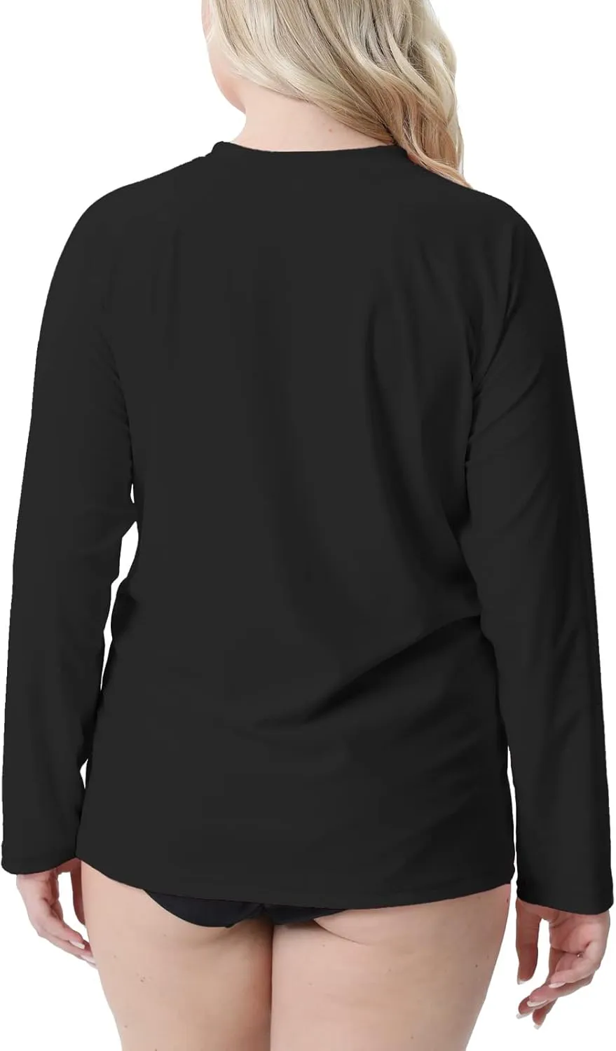 Halcurt Women's Plus Size Long Sleeve Rash Guard Shirts Swim Top UPF50  Sun Protection Loose Fit Quick Dry Swimsuit
