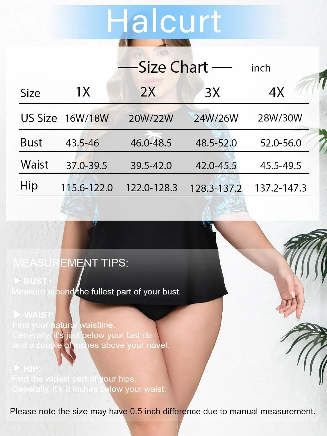 Halcurt Women's Plus Size Short Sleeve Rash Guard Top with Built in Bra Side Pockets UPF50  Swim Shirts