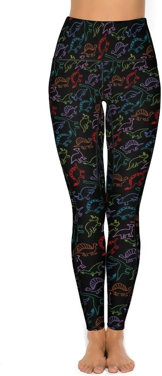 Halloween Skulls Yoga Pants Women Tummy Control Workout Leggings with Pockets High Waist Sports Trousers Lounge Pants