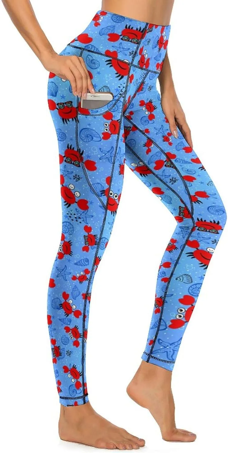 Halloween Skulls Yoga Pants Women Tummy Control Workout Leggings with Pockets High Waist Sports Trousers Lounge Pants