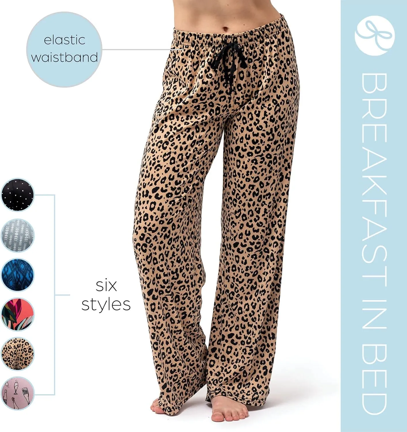 Hello Mello Signature Lounge Pants Womens Soft Pajama Bottoms Elastic Waistband Drawstring Tie