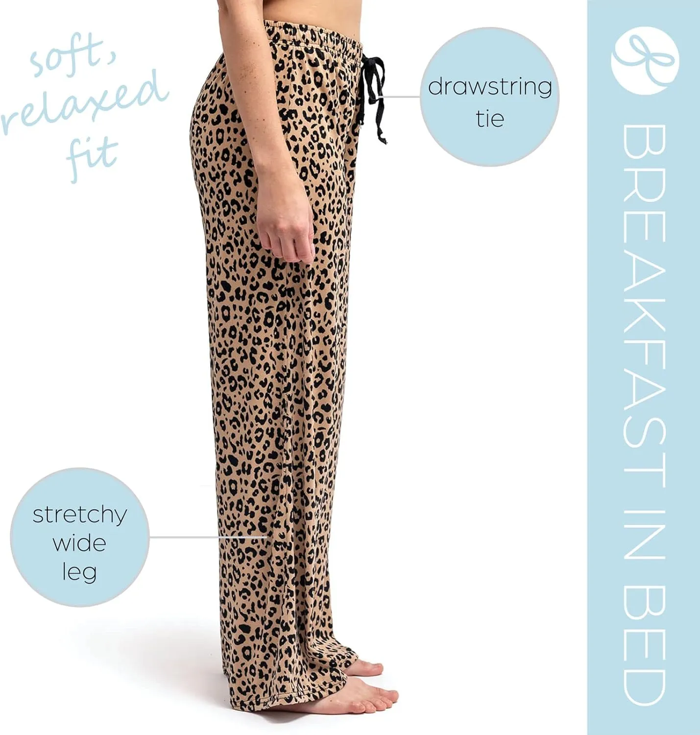 Hello Mello Signature Lounge Pants Womens Soft Pajama Bottoms Elastic Waistband Drawstring Tie