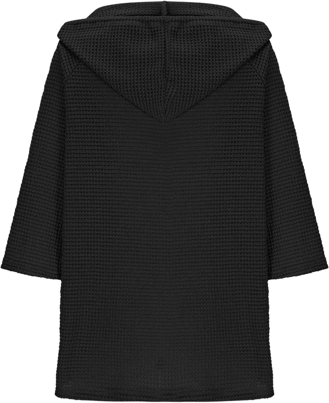 Henley Shirts for Women 3/4 Length Sleeve Button Summer Waffle Hoodies Pullover Cute Vneck Tops Elbow Sleeve Shirts