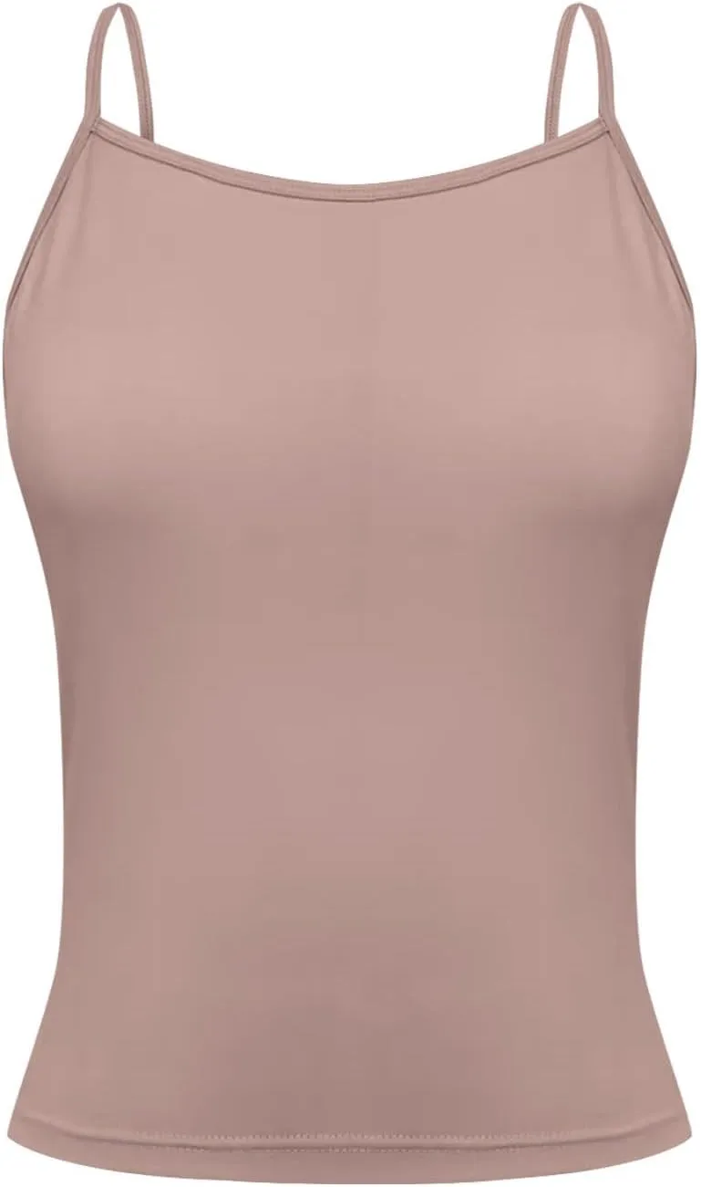 HGps8w Camisole for Women 2025 Summer Basic Cami Tank Tops Casual Solid Slim Fit Sleeveless Crop T-Shirts
