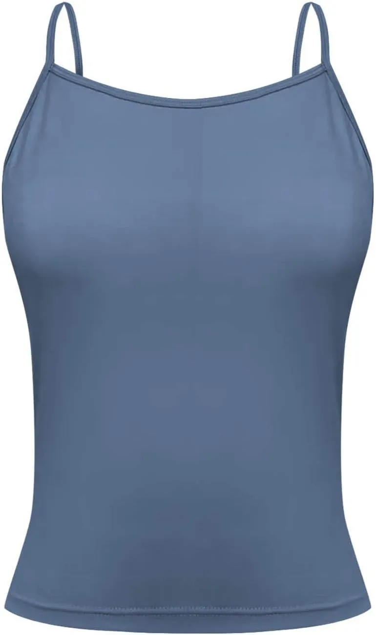HGps8w Camisole for Women 2025 Summer Basic Cami Tank Tops Casual Solid Slim Fit Sleeveless Crop T-Shirts