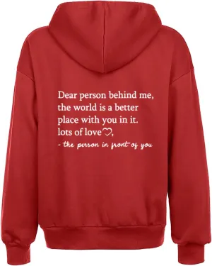 HGps8w Dear Person Behind Me Womens Zip Up Hoodies, Funny Sayings Oversized Long Sleeve Casual Sweatshirts Jackets