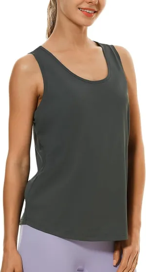 HODOSPORTS Workout Tank Tops for Women Open Back Loose Fit Yoga Athletic Tops