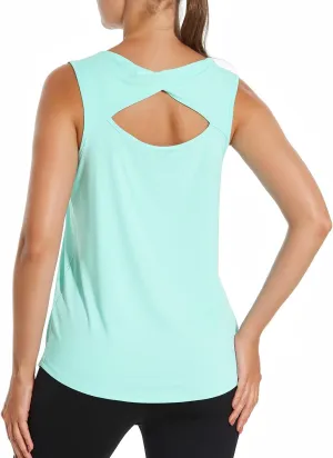 HODOSPORTS Workout Tank Tops for Women Open Back Loose Fit Yoga Athletic Tops