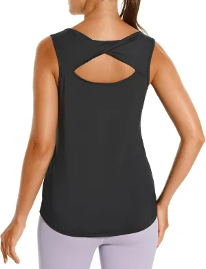 HODOSPORTS Workout Tank Tops for Women Open Back Loose Fit Yoga Athletic Tops