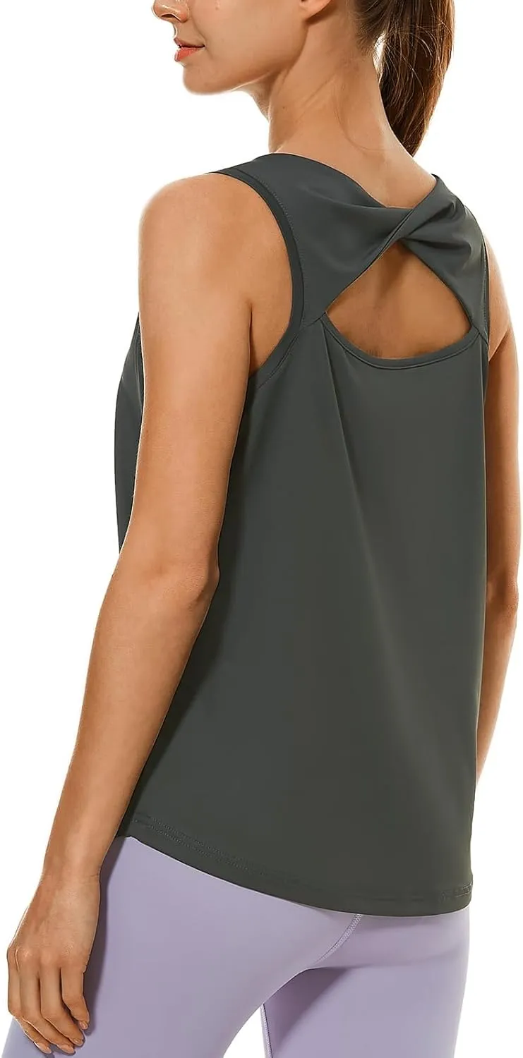 HODOSPORTS Workout Tank Tops for Women Open Back Loose Fit Yoga Athletic Tops