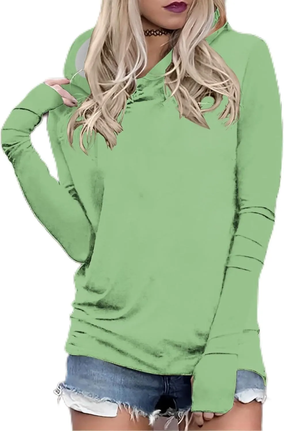 Hoodies with Thumb Holes for Women Long Sleeve Pullover Shirts 2024 Fall Tops Plus Size