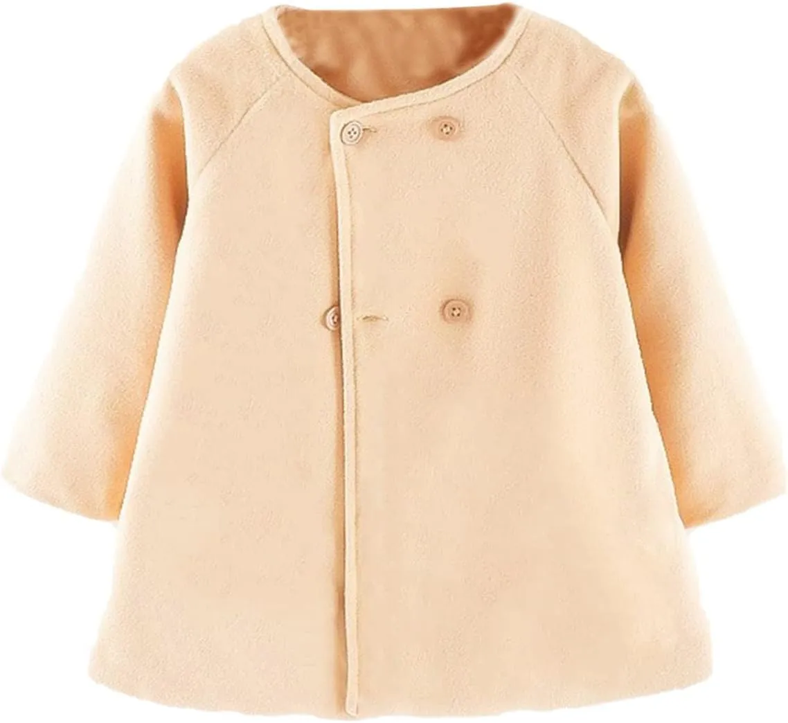 iiniim Toddler Baby Girl Coats Kids Cloak Button Warm Thick Jacket Fall Winter Outwear Clothes