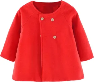 iiniim Toddler Baby Girl Coats Kids Cloak Button Warm Thick Jacket Fall Winter Outwear Clothes