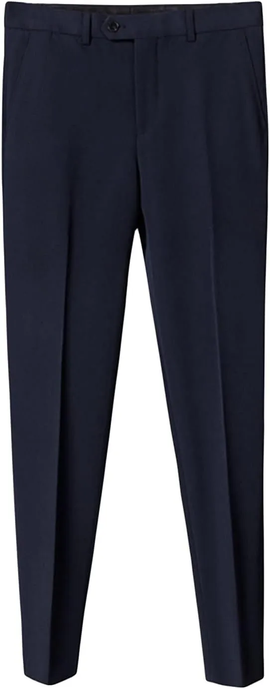 JEShifangjiusu Men's Stretch Dress Pants Slim Fit Skinny Suit Pants Casual Fashion Retro Tapered Business Dress Chino Pants (31,Dark Blue), Dark Blue, 31