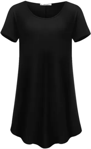 JollieLovin Women's Plus Size Tops Summer Tunic Short Sleeve Loose Fit T-Shirt to Wear with Leggings