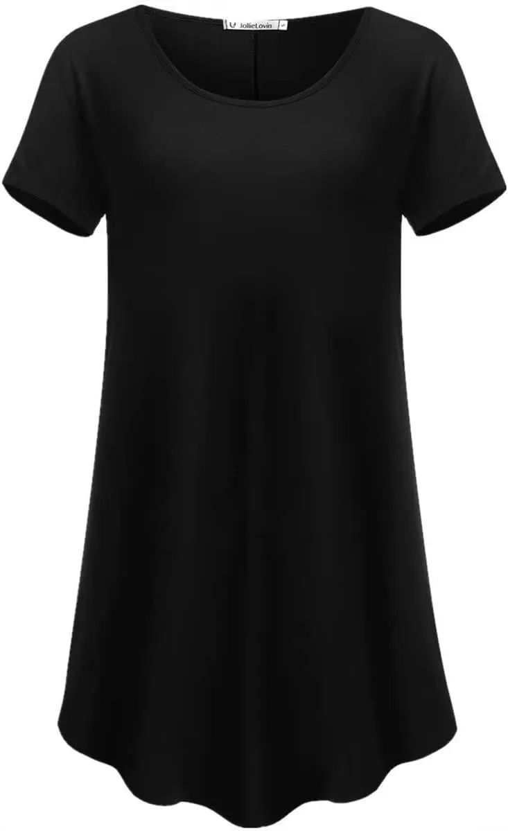 JollieLovin Women's Plus Size Tops Summer Tunic Short Sleeve Loose Fit T-Shirt to Wear with Leggings
