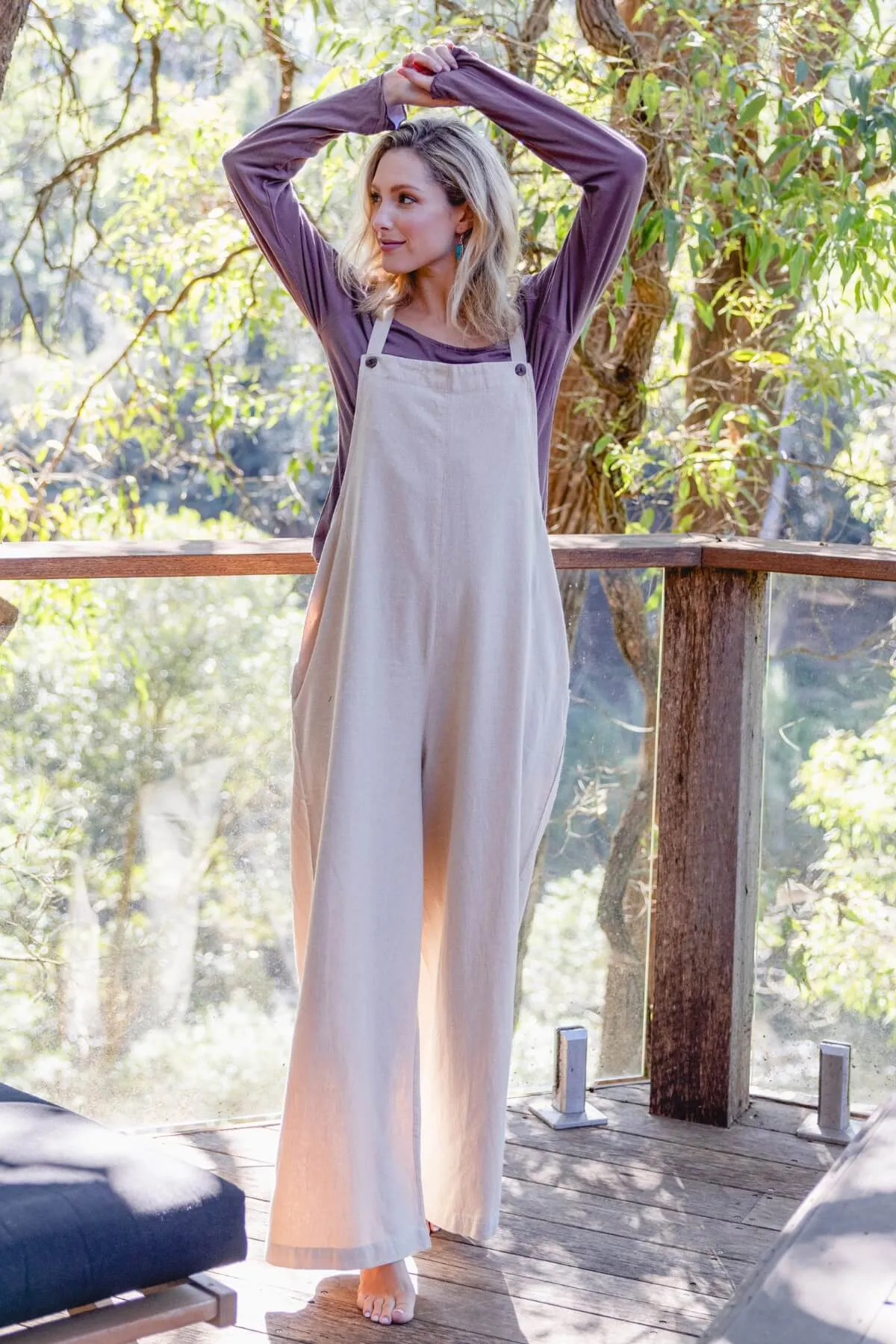 Juanita Overalls | Long - Oatmeal