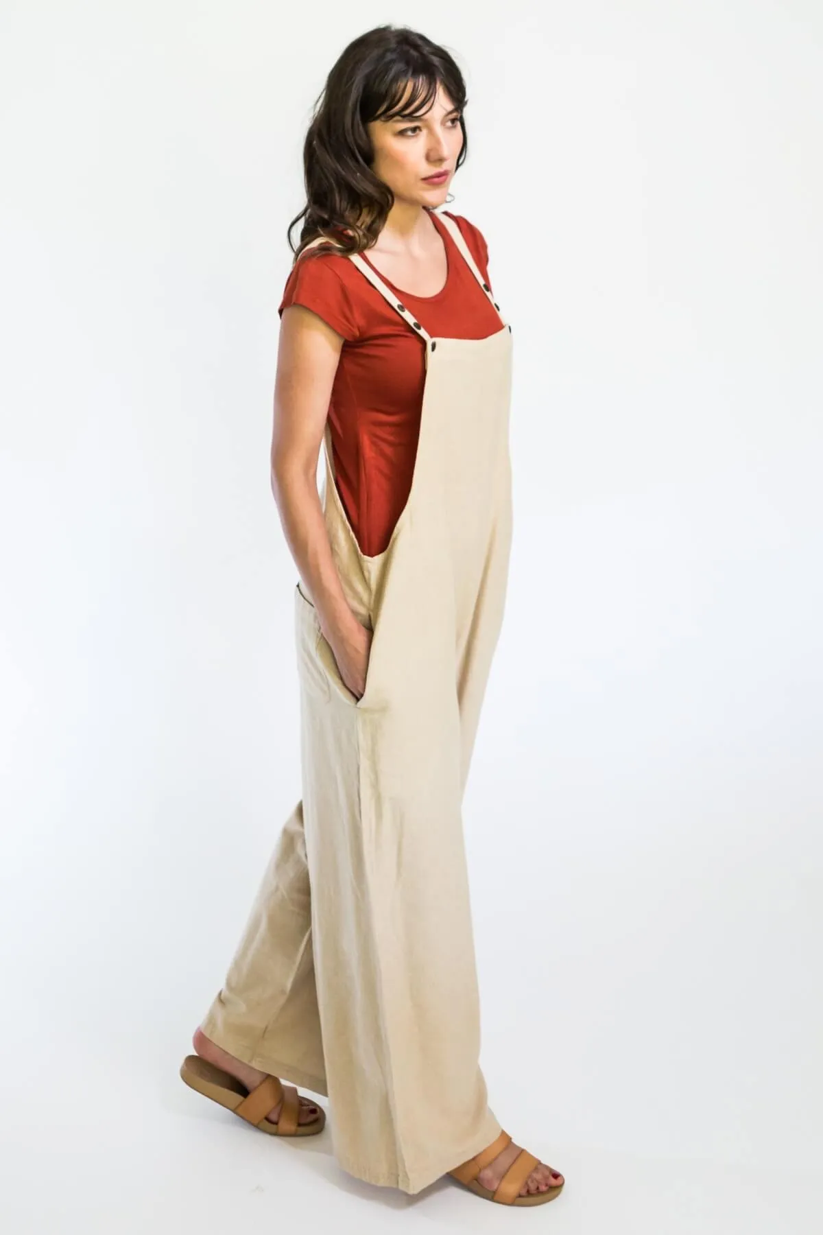 Juanita Overalls | Long - Oatmeal