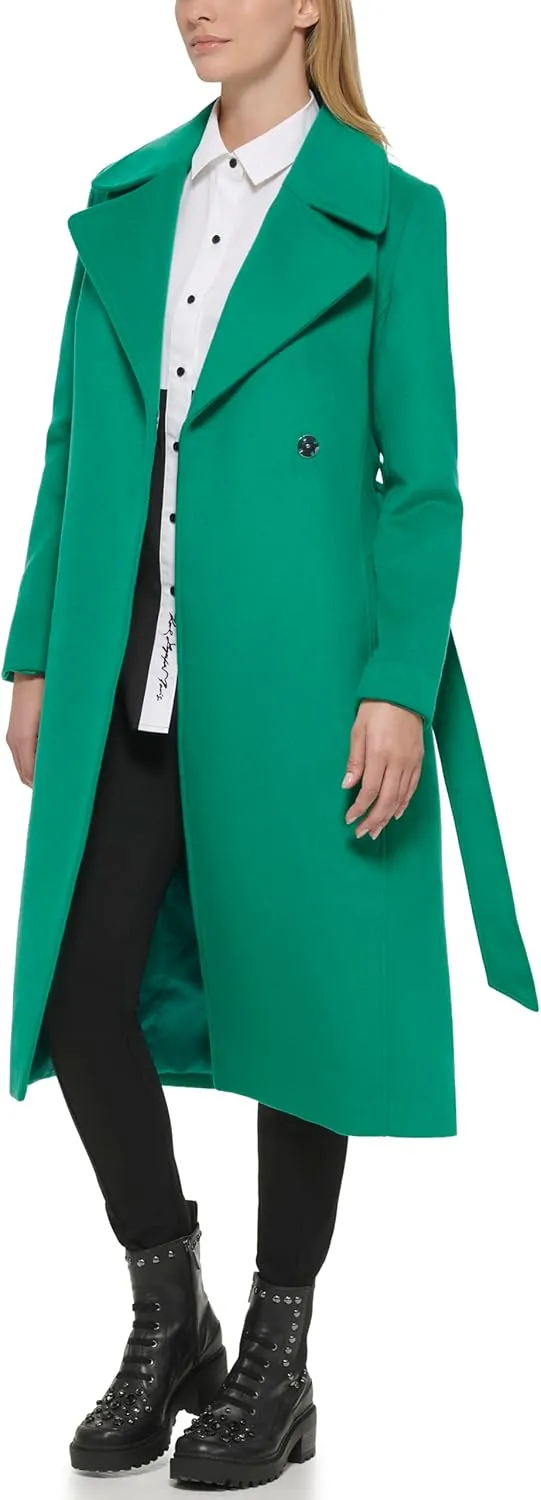 Karl Lagerfeld Paris Women's Luxe Twill Classic Belted Maxi