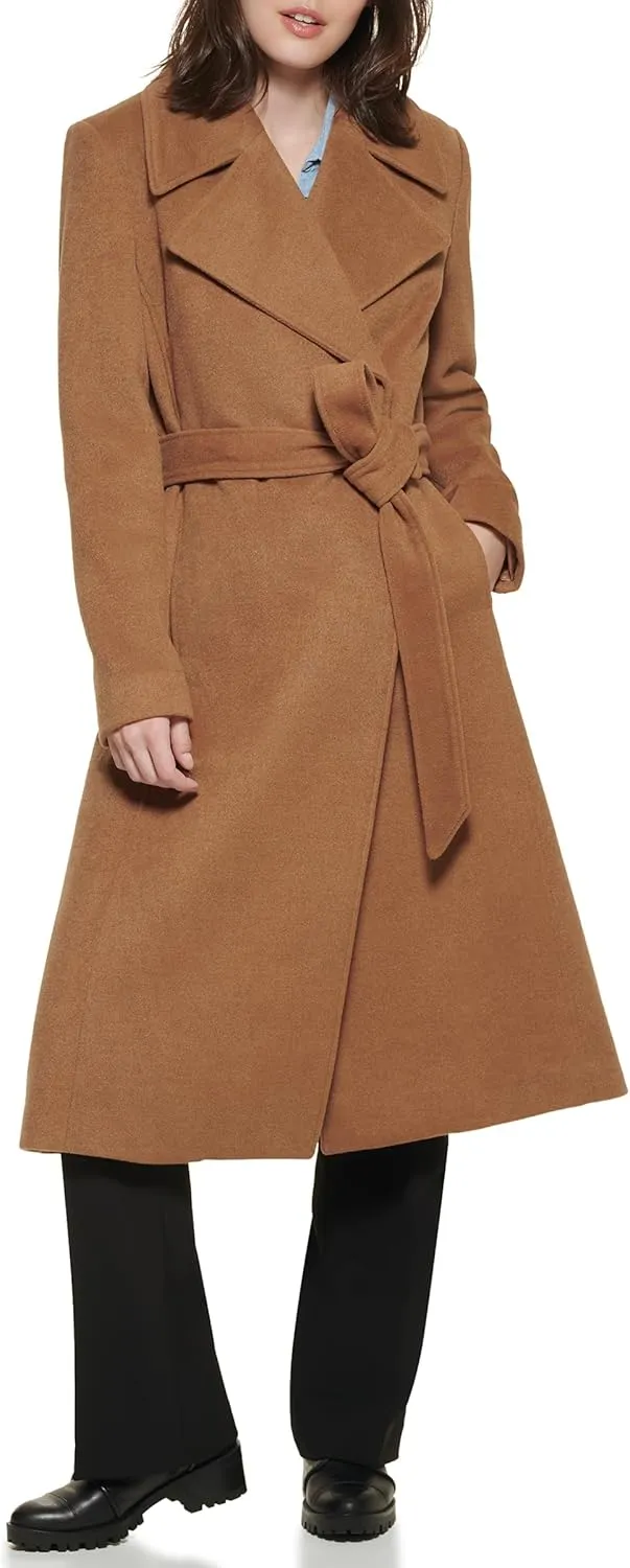 Karl Lagerfeld Paris Women's Luxe Twill Classic Belted Maxi