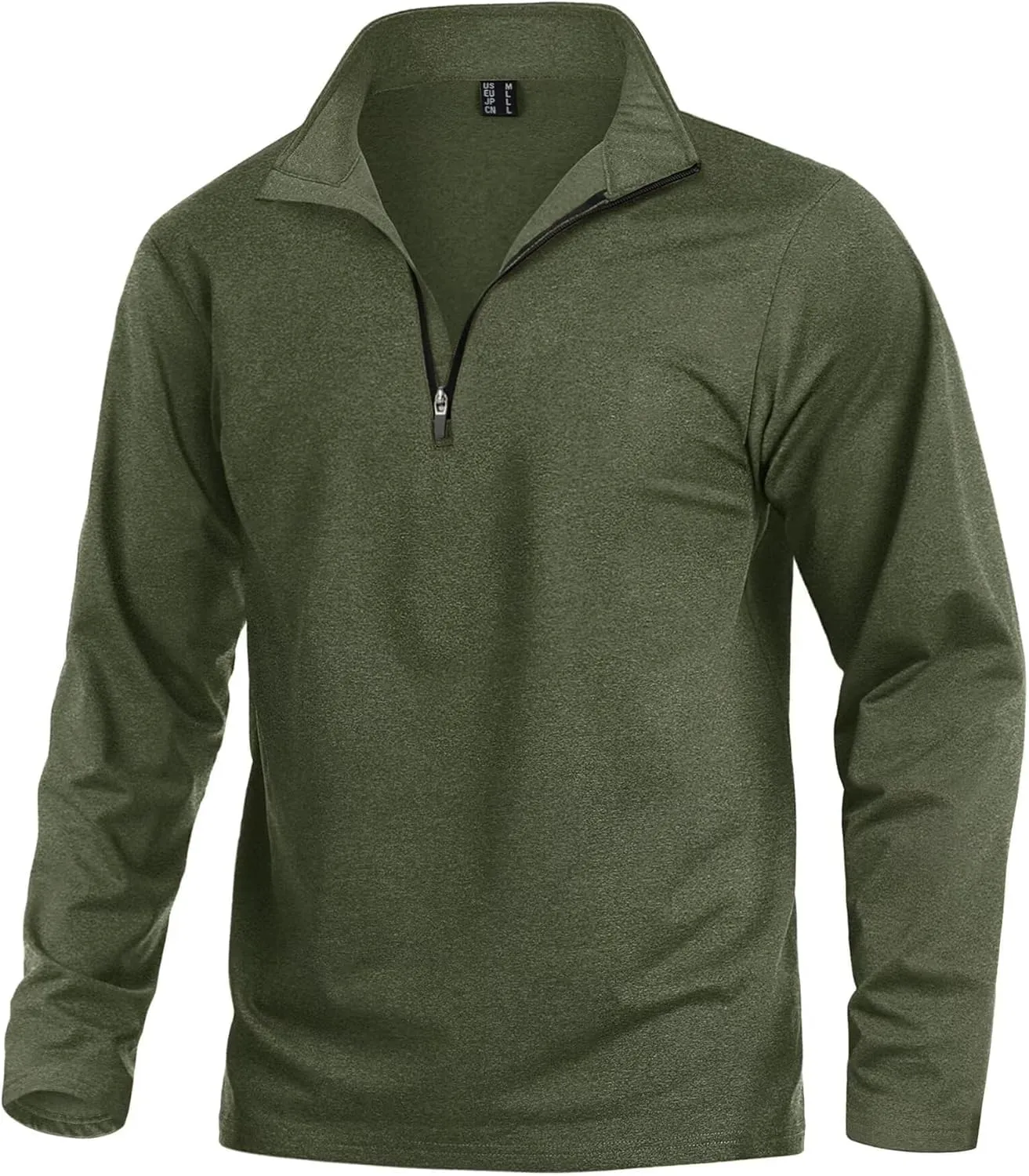 KEFITEVD Men's Athletic Shirts Long Sleeve 1/4 Zip Lightweight Fleece Lined Golf Active Pullover Workout Shirts Sweatshirt