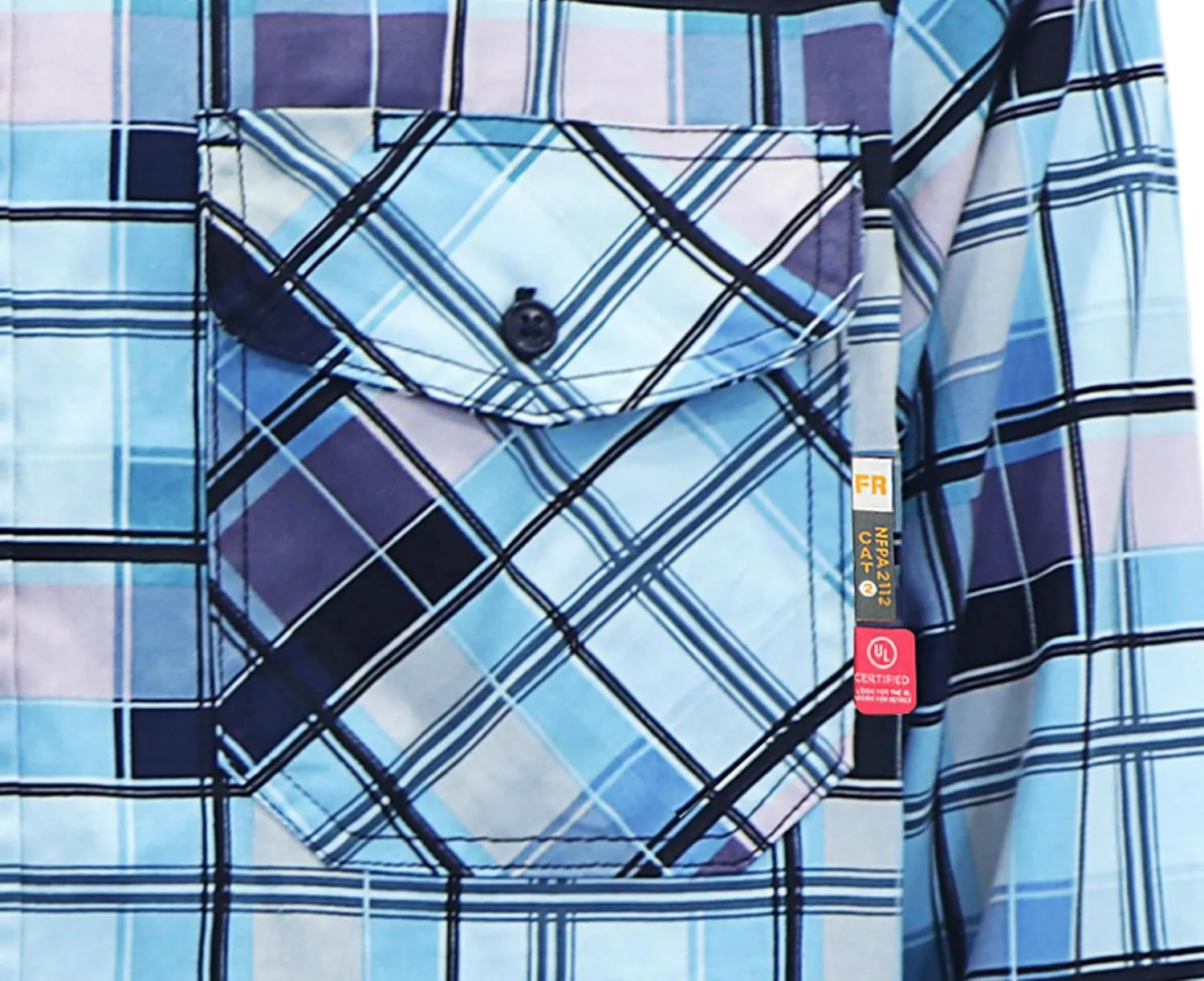 KONRECO FR Shirts for Men 100% Cotton 6.5oz Fire Resistant Lightweight Men's Plaid Work Shirts