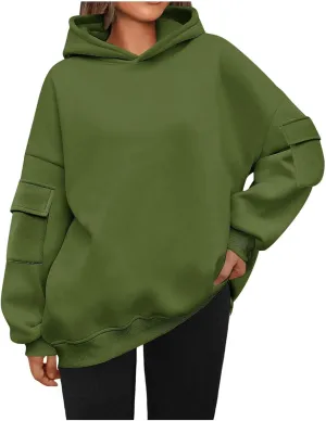Lastesso Oversized Sweatshirt for Women Relaxed Fit Pullover Hoodies Cozy Long Sleeve Fall Basic Fall Outfits Loose Hoodie