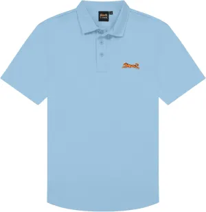 Le TIGRE Classic Cotton Polo Shirts for Men - Breathable Collared Shirts for Men with Stretch - Machine Washable Mens Polo Shirts - Sky Blue, Size XL