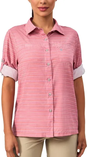 Little Donkey Andy Women's Quick Dry Safari Shirts, Lightweight Long Sleeve Outdoor Shirts for Hiking Fishing